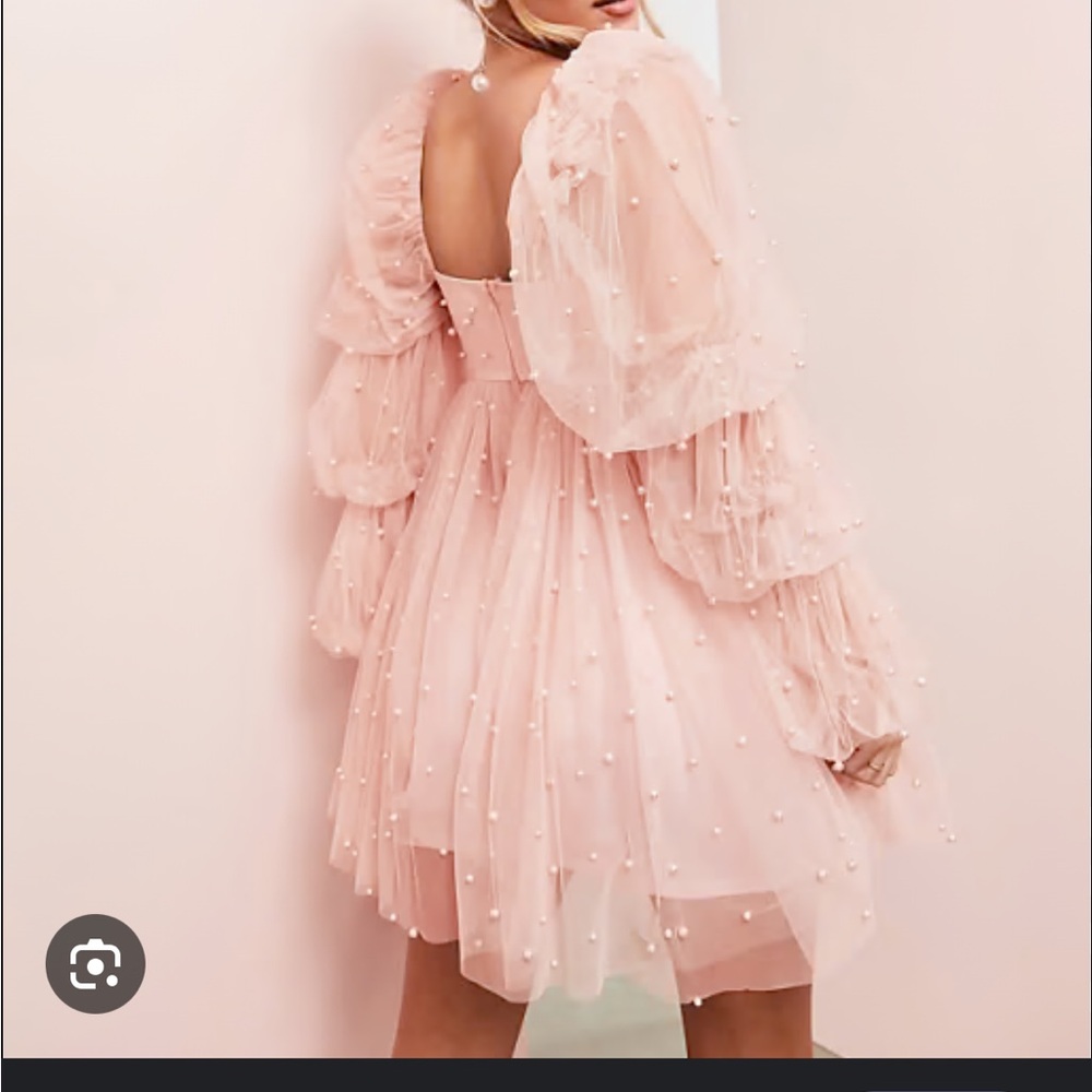 ASOS Blush Pearl-Embellished Dress